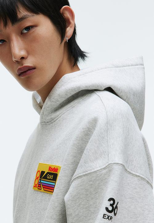 H&M - Oversized fit printed hoodie - grey