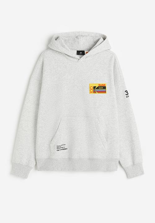 H&M - Oversized fit printed hoodie - grey
