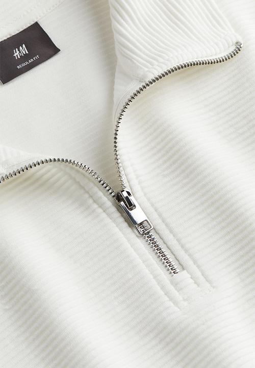 H&M - Regular fit zip-top sweatshirt - white