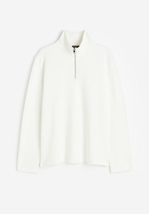 H&M - Regular fit zip-top sweatshirt - white