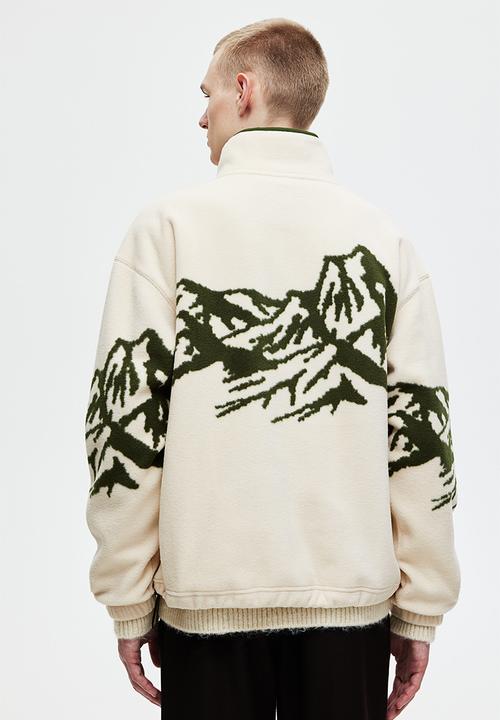 H&M - Loose fit zip-top fleece top - beige