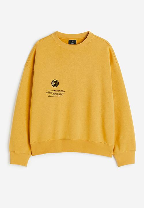 H&M - Oversized fit printed sweatshirt - yellow,multi