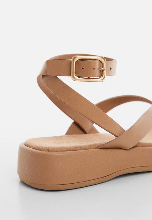 MANGO - Tila flatform sandal - medium brown