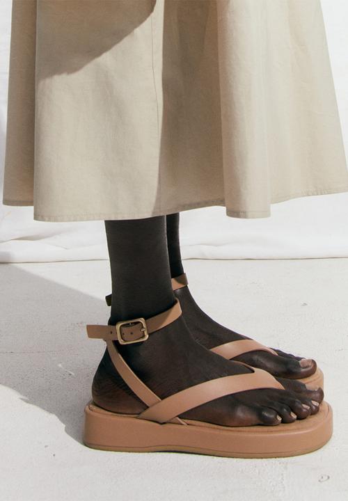 MANGO - Tila flatform sandal - medium brown