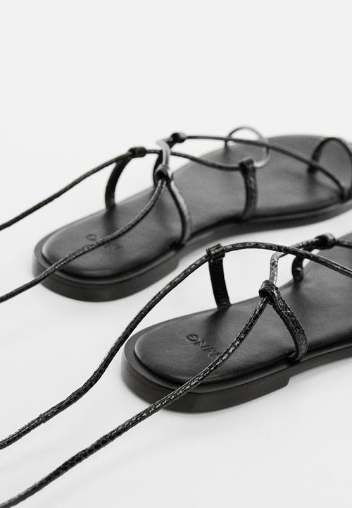 MANGO - Gozo strappy sandal - black