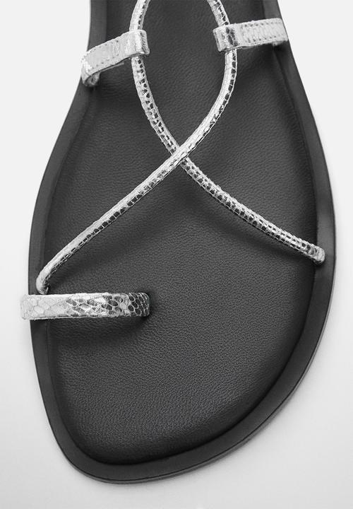 MANGO - Gozo strappy sandal - silver