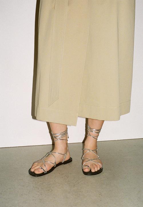 MANGO - Gozo strappy sandal - silver