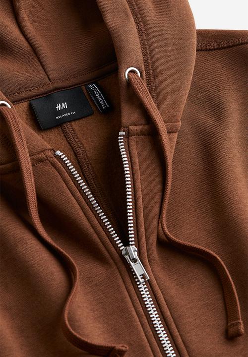 H&M - Thermolite® loose fit zip-through hoodie - brown