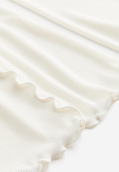 H&M - Overlock-detail jersey top - white