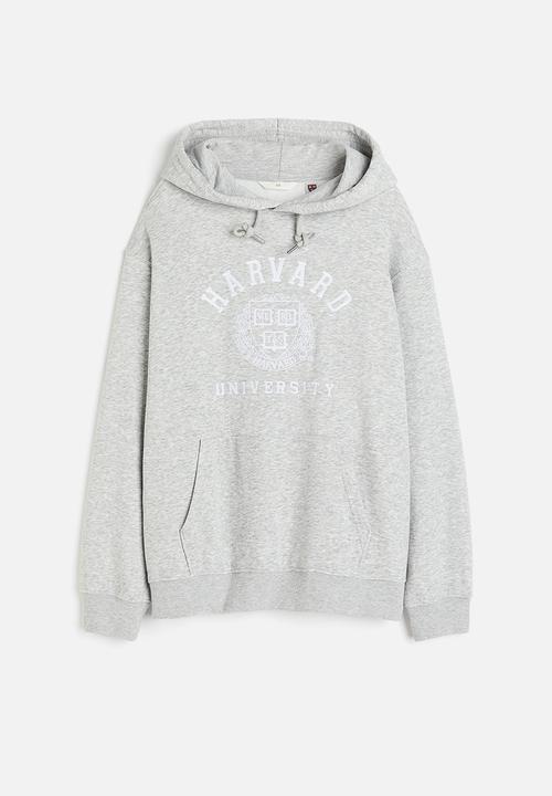 H&M - Motif-front hoodie - grey