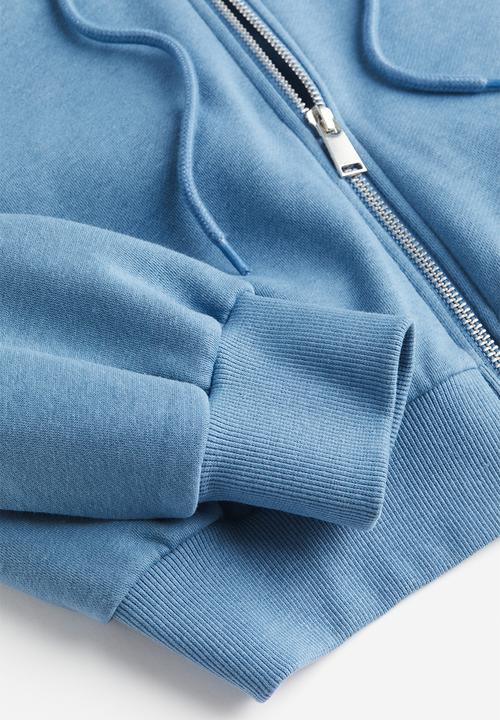H&M - Cropped zip-through hoodie - blue