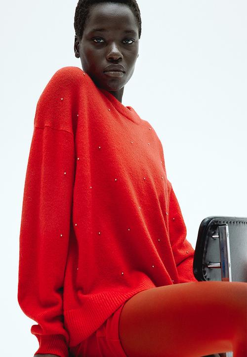 H&M - Beaded jumper - red