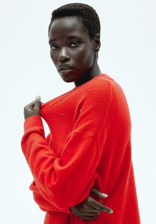 H&M - Beaded jumper - red