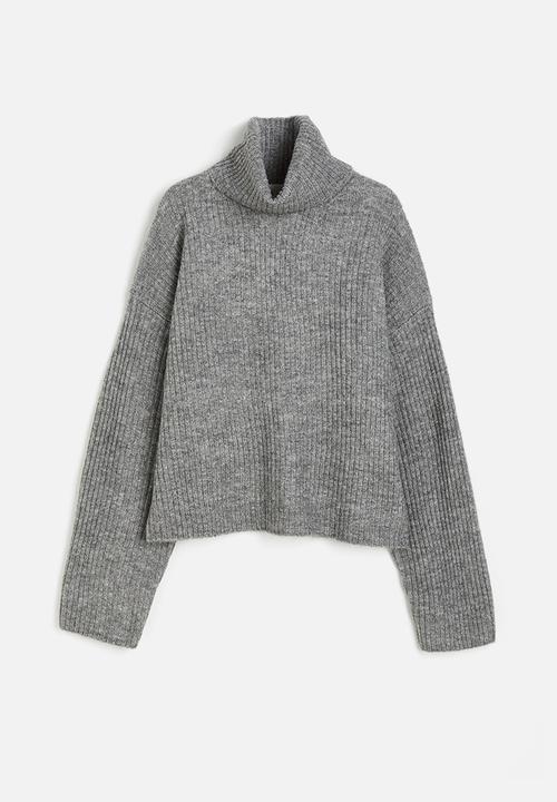 H&M - Oversized polo-neck jumper - grey