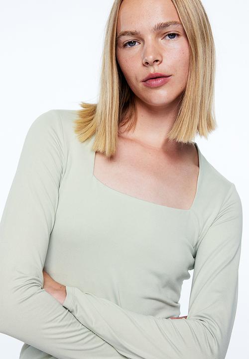 H&M - Long-sleeved jersey top - green