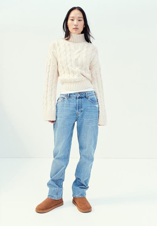 H&M - Cable-knit turtleneck jumper - cream