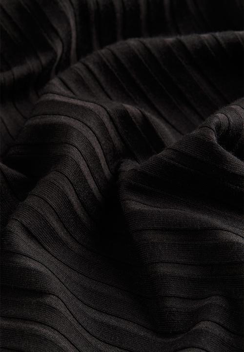 H&M - Ribbed turtleneck top - black