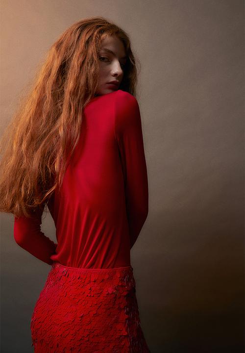 H&M - Polo-neck top - red
