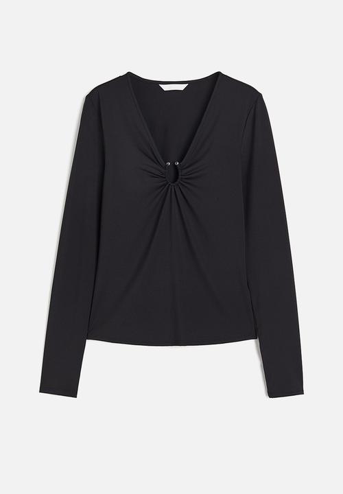H&M - Buckle-detail top - black