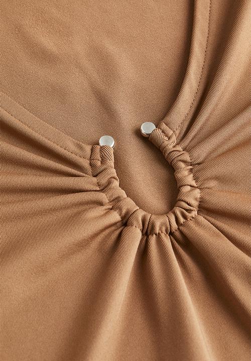 H&M - Buckle-detail top - light brown