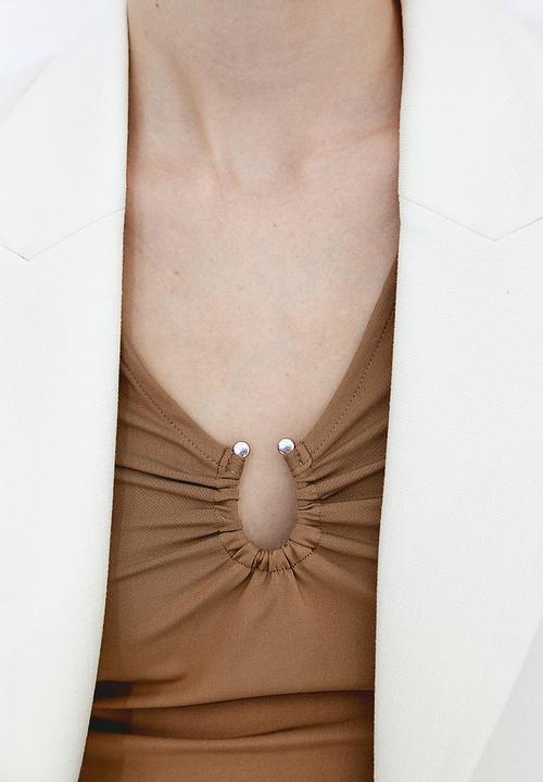 H&M - Buckle-detail top - light brown