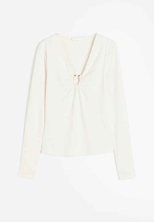 H&M - Buckle-detail top - cream