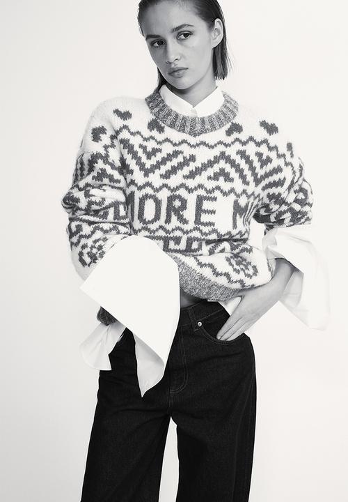 H&M - Jacquard-knit jumper - red/amore mio