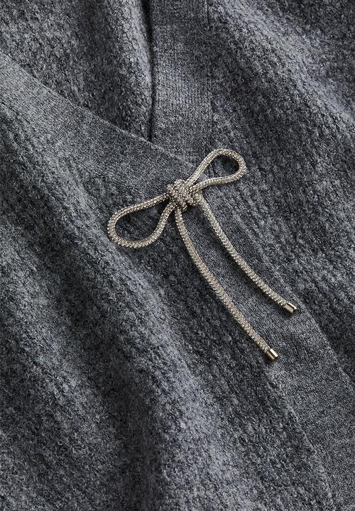 H&M - Rhinestone-bow cardigan - dark grey marl