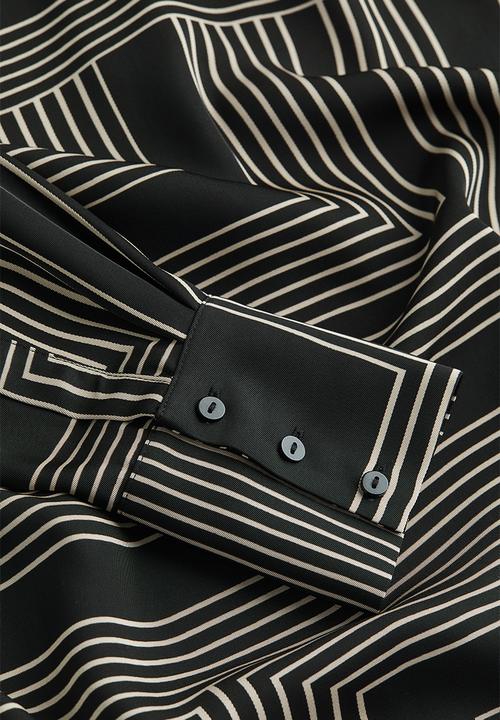 H&M - Twill blouse - Black Patterned