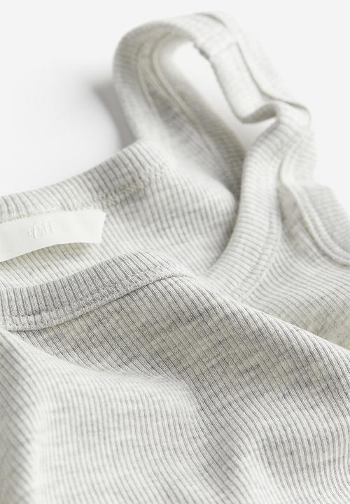 H&M - Ribbed vest top - light grey marl