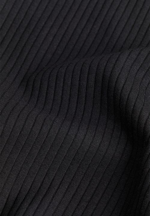 H&M - Ribbed square-neck top - black