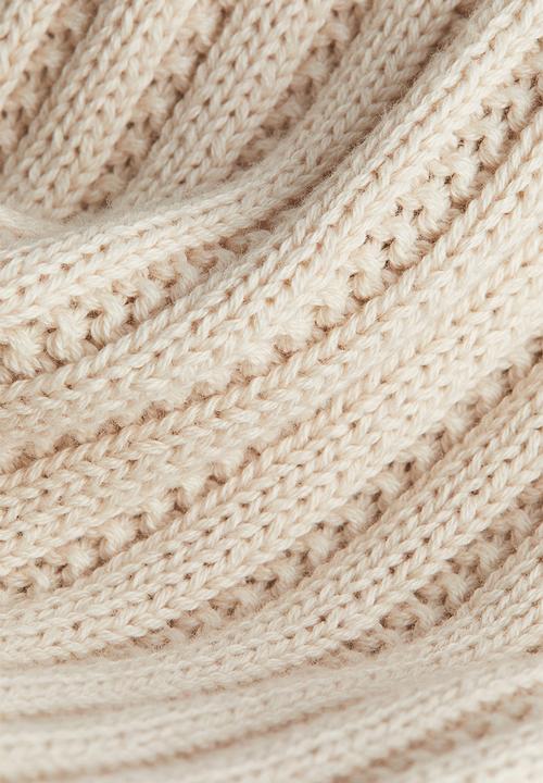 H&M - Rib-knit cotton skirt - light beige