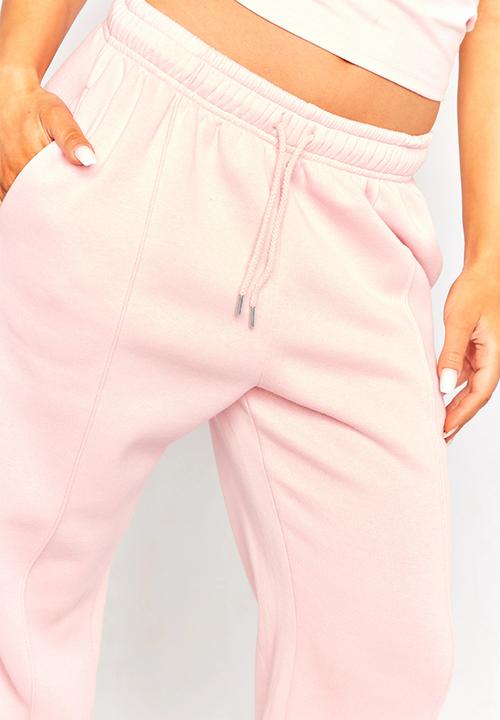 PrettyLittleThing - Pink Basic Wide Leg Joggers - Pink