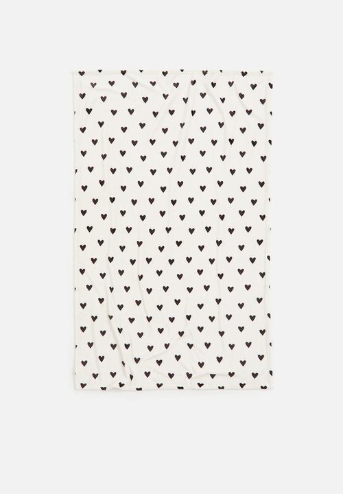 H&M - Patterned fleece blanket - white