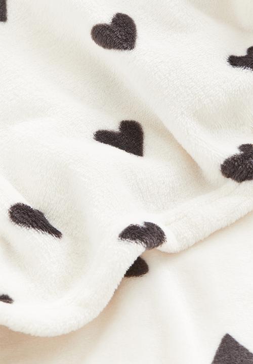 H&M - Patterned fleece blanket - white