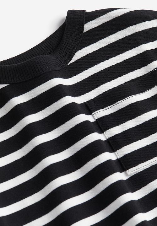 H&M - Long-sleeved t-shirt - black & white 