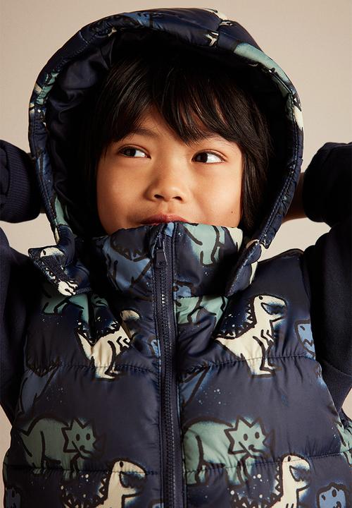 H&M - Hooded puffer gilet - blue