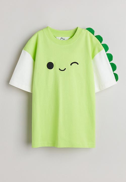 H&M - Oversized printed t-shirt - green,multi