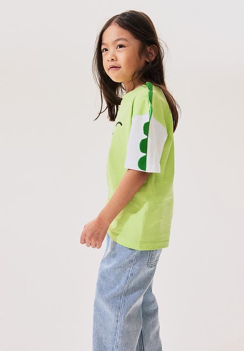 H&M - Oversized printed t-shirt - green,multi
