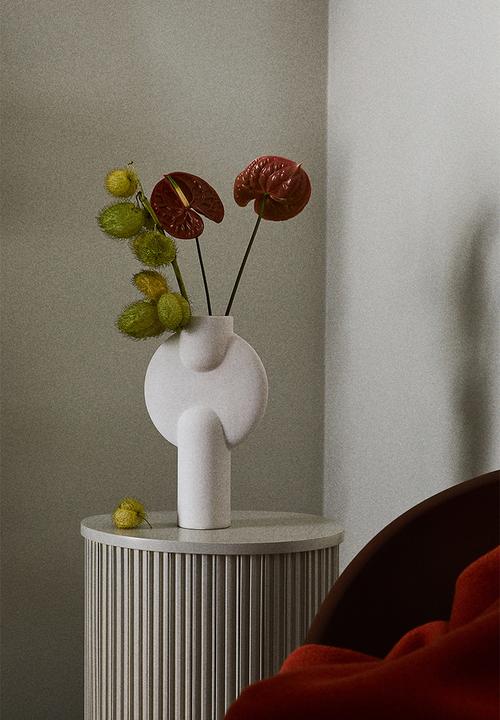 H&M - Tall stoneware vase - white