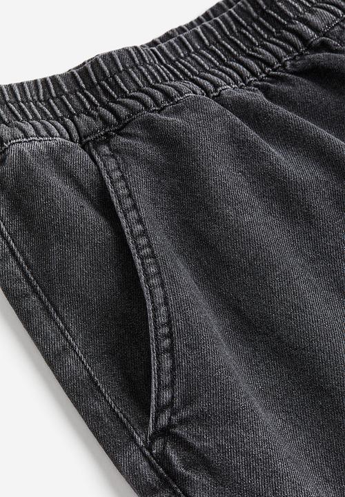 H&M - Wide denim joggers - black