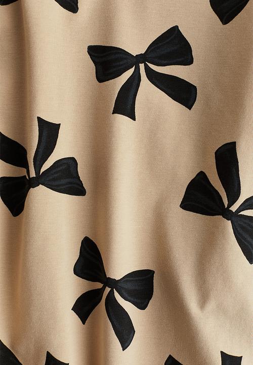 H&M - Long-sleeved jersey top - beige,multi