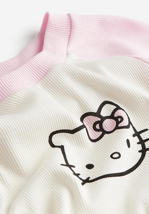 H&M - Ribbed jersey top - light pink hello kitty