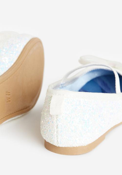 H&M - Glittery ballet pumps - white
