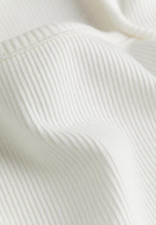 H&M - Ribbed square-neck top - white