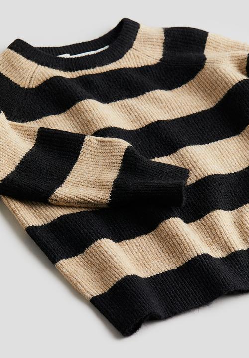 H&M - Round-neck jumper - black & beige