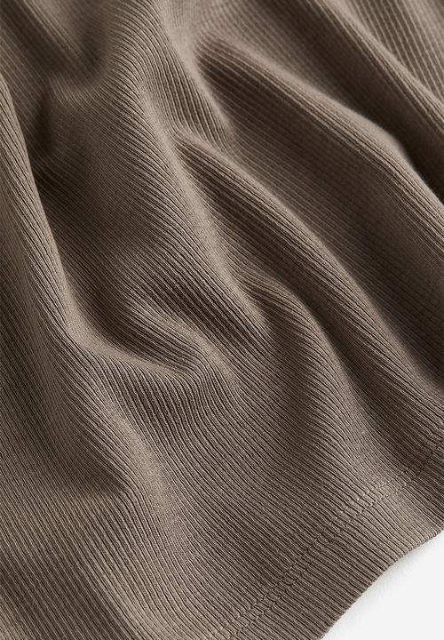 H&M - Ribbed jersey top - brown