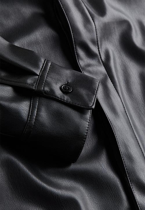 H&M - Regular fit coated shirt - black