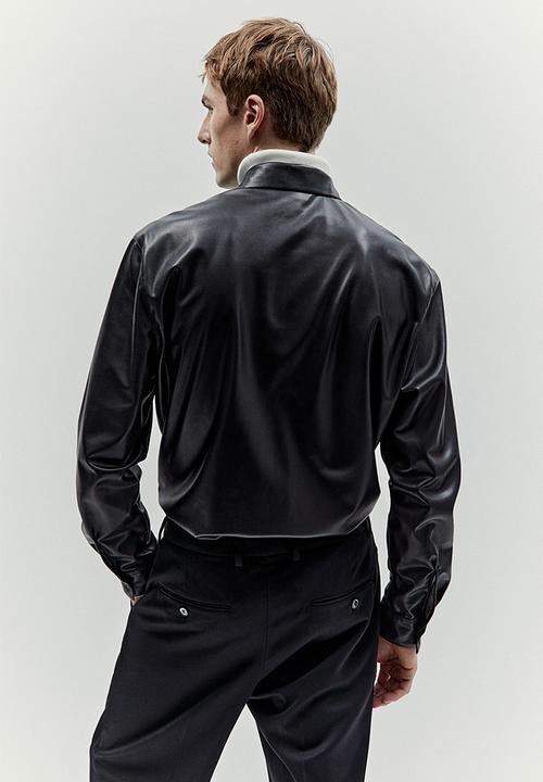 H&M - Regular fit coated shirt - black