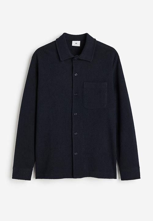 H&M - Regular fit bouclé jersey shirt - blue